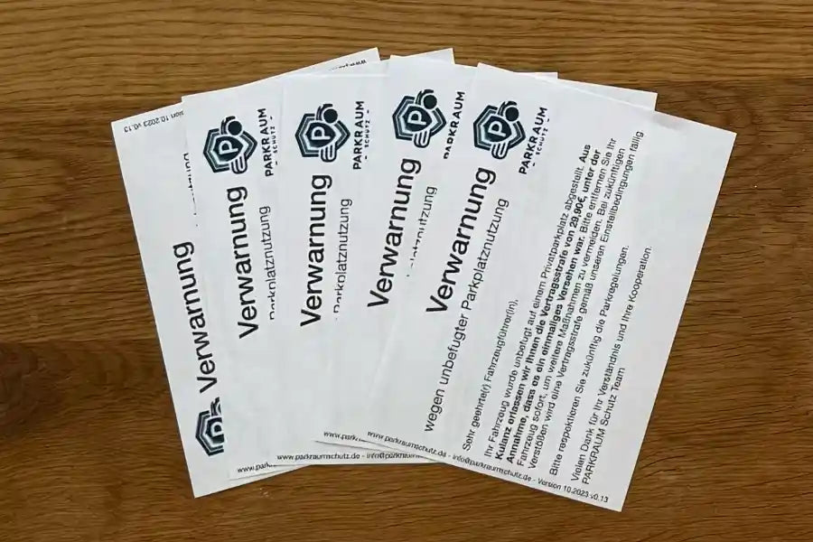 Falschparker Verwarnung (ohne Vertragsstrafe)