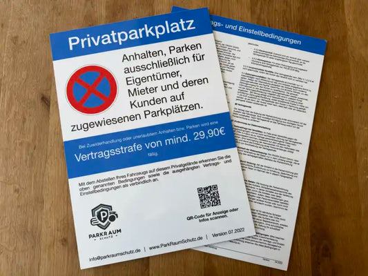 Parkplatzschild mit Wirkung „Pro“ – Für größere Flächen